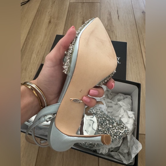 Badgley Mischka Nicolitie Pumps Blue Heels Wedding - Picture 7 of 9